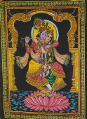 Бог Шива и Богиня Парвати панно настенное хлопок полотно 110Х70 Индия