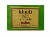 Аюрведическое мыло ручной работы Ним Тулси 125 г Кхади Свати Neem Tulsi ayurvedic handmade soap with essential oils Khadi Swati India