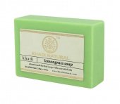 Аюрведическое мыло ручной работы Лемонграсс 125 г Кхади Lemongrass ayurvedic handmade soap with essential oils Khadi Natural