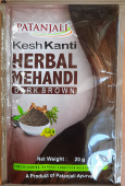 Хна для волос темно коричневая 20 г Кеш Канти Патанджали Herbal Mehandi Dark Brown Kesh Kanti Patanjali