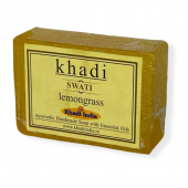 Мыло ручной работы Лемонграсс аюрведическое Кхади Свати 125 г. Lemongrass ayurvedic handmade soap with essential oils Khadi Swati India