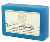 Натуральное аюрведическое мыло Чистая мята 125 г Кхади Pure Mint Soap Handmade Herbal With Essential Oils Khadi Natural