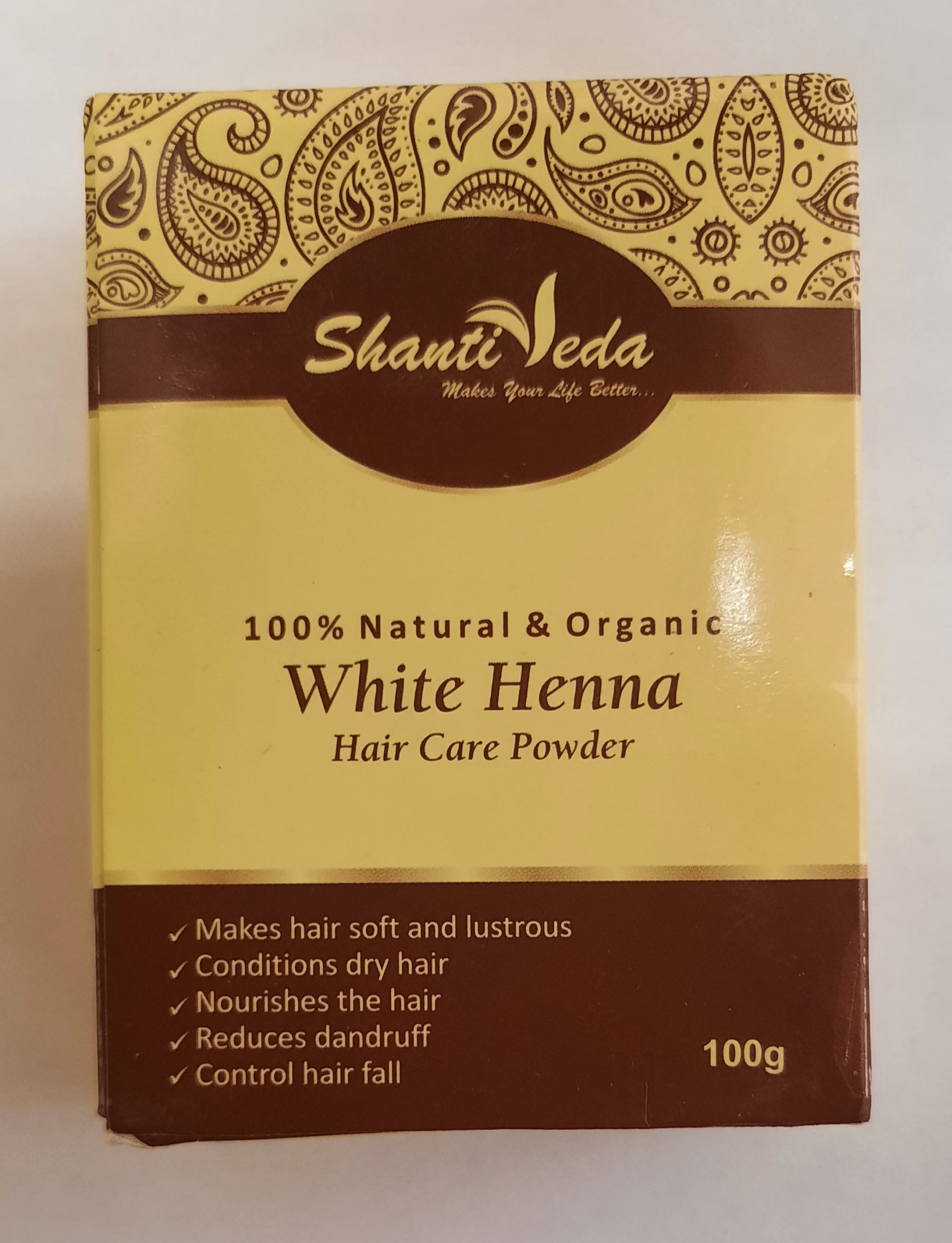 Бесцветная хна для ухода за волосами 100 г Шанти Веда White Henna Hair Care  Powder Shanti Veda - купить в интернет-магазине