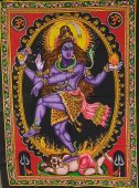Бог танцующий Шива Натараджа настенное полотно хлопок 110Х70 Индия