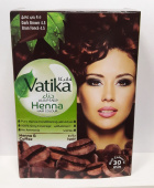 Хна краска коричневая цвет кофе для волос на основе хны 60г (6 пакетов по 10 г) Ватика Дабур Henna Hair Colours Vatika Dabur