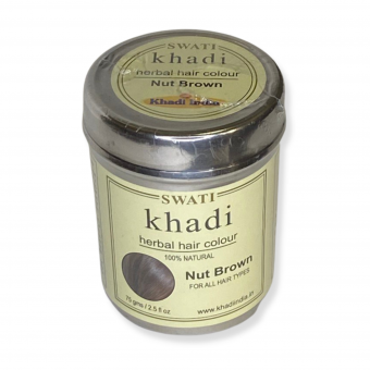 Хна для волос натуральная орехово-коричневая 75 г Кхади Свати Swati Khadi Herbal Hair Colour Nut Brown 