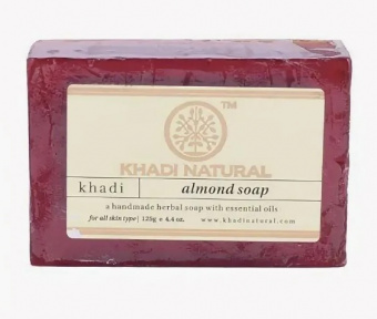 Натуральное аюрведическое мыло Миндаль 125 г Кхади Almond Handmade Herbal Soap With Essential Oils Khadi Natural