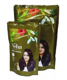 Хна натуральная рыжая для укрепления волос 140г Алое Вера, Гибискус и Зелёный Чай Neha Henna Aloe Vera Hibiskus Green Tea