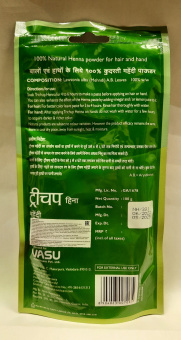 Хна натуральная 100г Тричуп Васу Trichup 100% без химии Natural Henna Vasu