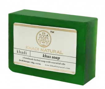 Натуральное мыло Кус 125 г Кхади Khus Handmade Herbal Soap With Essential Oils Khadi Natural