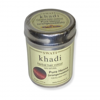 Хна для волос натуральная рыжая 75 г Кхади Свати Pure Henna orange reddish herbal hair colour Khadi Swati