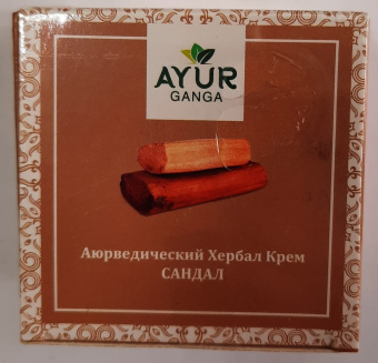 Аюрведический Хербал крем Сандал 30 г Аюр Ганга Ayurvedic Herbal Sandal Face Cream Ayur Ganga купить