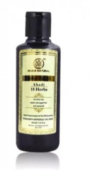 Масло 18 трав антистресс для волос 210 мл Кхади 18 herbs hair oil Khadi Natural