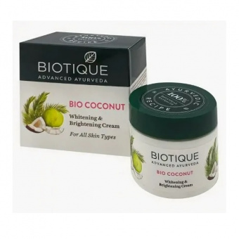 Био Кокос крем при пигментации отбеливающий 50 г Биотик, Bio Coconut Milk Cream Biotique купить