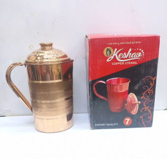 Медный кувшин с крышкой 2 л Copper Jug Pitcher with Lid Krishna