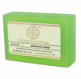 Натуральное мыло Алое Вера 125 г Кхади Aloe Vera Handmade Herbal Soap With Essential Oils Khadi Natural