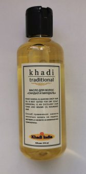 Масло для волос Сандал и миндаль 210 мл Кхади Sandal Almond Hair Oil Khadi Traditional