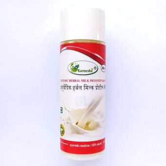 Шампунь аюрведический травяной Молочный протеин 200 мл Кармешу Milk protein shampoo Karmeshu