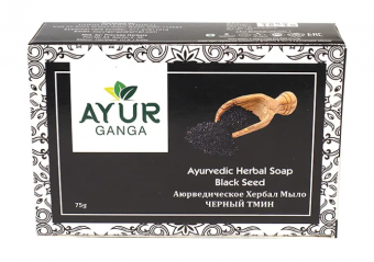 Мыло аюрведическое Черный тмин АюрГанга 75 г Ayurvedic Soap Black Seed AyurGanga