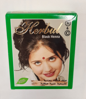 Хна для волос черная 6 пакетиков по 10 г Хербал Black Henna Herbul
