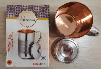 Медный кувшин 1.5 л, Кришна, Copper Jug, Krishna, India