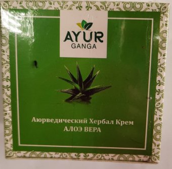 Аюрведический Хербал крем Алоэ Вера 30 г Аюр Ганга Ayurvedic Herbal Aloe Vera Cream Ayur Ganga купить