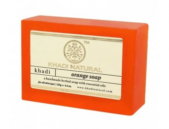 Натуральное мыло Апельсин 125 г Кхади Orange Handmade Herbal Soap With Essential Oils Khadi Natural