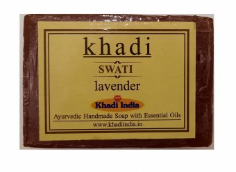 Аюрведическое мыло ручной работы Лаванда 125 г Кхади Свати Lavender ayurvedic handmade soap with essential oils Khadi Swati India
