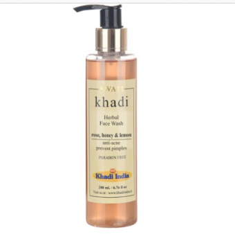  Гель для умывания Мед Роза Лимон Кхади Свати, Herbal Facewash Honey Rose Lemon Khadi Swati, 210 ml