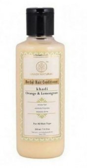 Кондиционер для волос Апельсин и Лимонная трава Кхади Herbal Hair Conditioner Orange Lemongrass Khadi Natural купить
