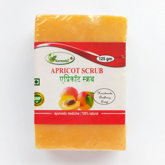 Мыло аюрведическое Скраб Абрикос 125 г Кармешу Apricot Scrub  soap Karmeshu