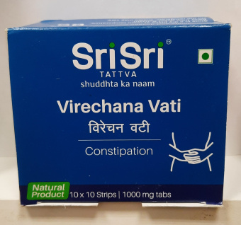 Виречана Вати 10 таблеток Шри Шри Virechana Vati Sri Sri Tattva Ayurveda