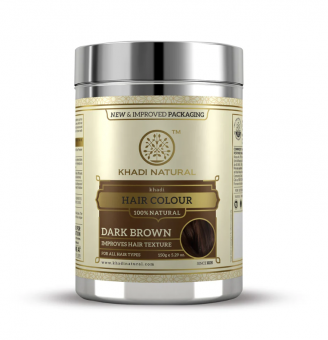 Краска для волос Темно-коричневая  на основе хны Кхади, Herbal Hair Colour Dark Brown Khadi, 150 г