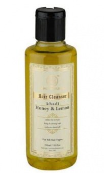 Травяной шампунь Мед и Лимонный сок 210 мл Кхади Herbal Shampoo Honey and Lemon Juice Khadi Natural