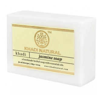 Натуральное мыло Жасмин 125 г Кхади Jasmin Haldi Handmade Herbal Soap With Essential Oils Khadi Natural
