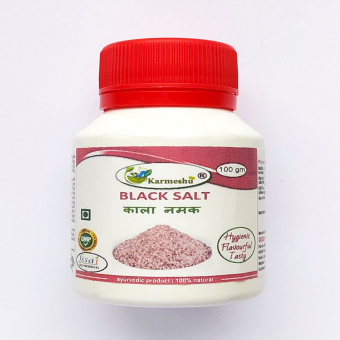 Гималайская розовая соль молотая 100г Кармешу Black salt Karmeshu