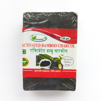 Мыло аюрведическое Активированный бамбуковый уголь 125 г  Кармешу Activated Bamboo Charcol soap Karmeshu